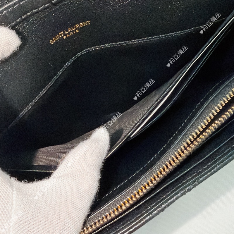 莉亞精品♡ Ysl 黑金菱格紋鏈條woc 二手美包-17