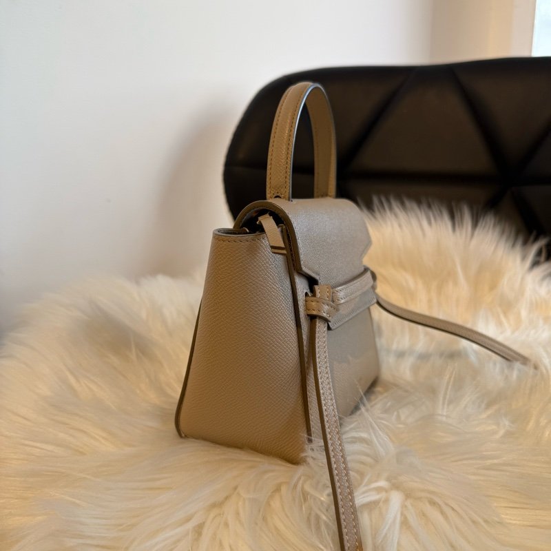 CELINE Belt 鯰魚包 Pico 15 MINI 奶茶色 金扣-2