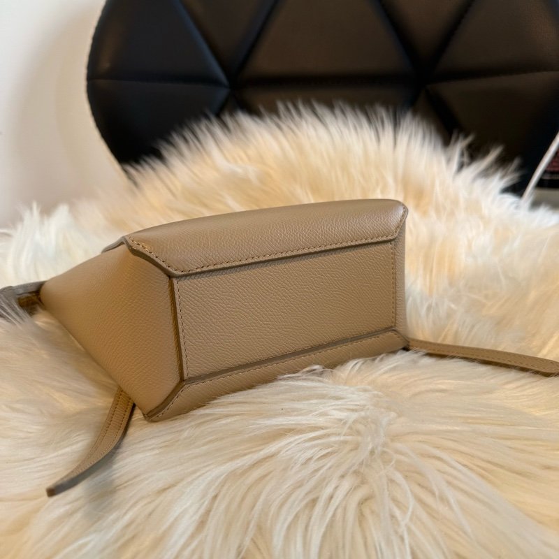 CELINE Belt 鯰魚包 Pico 15 MINI 奶茶色 金扣-3