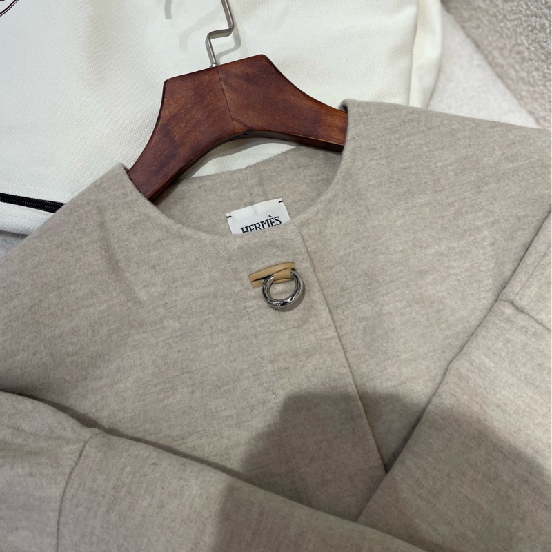 99新愛馬仕外套 100%純羊絨外套 34碼 手感無敵好-2