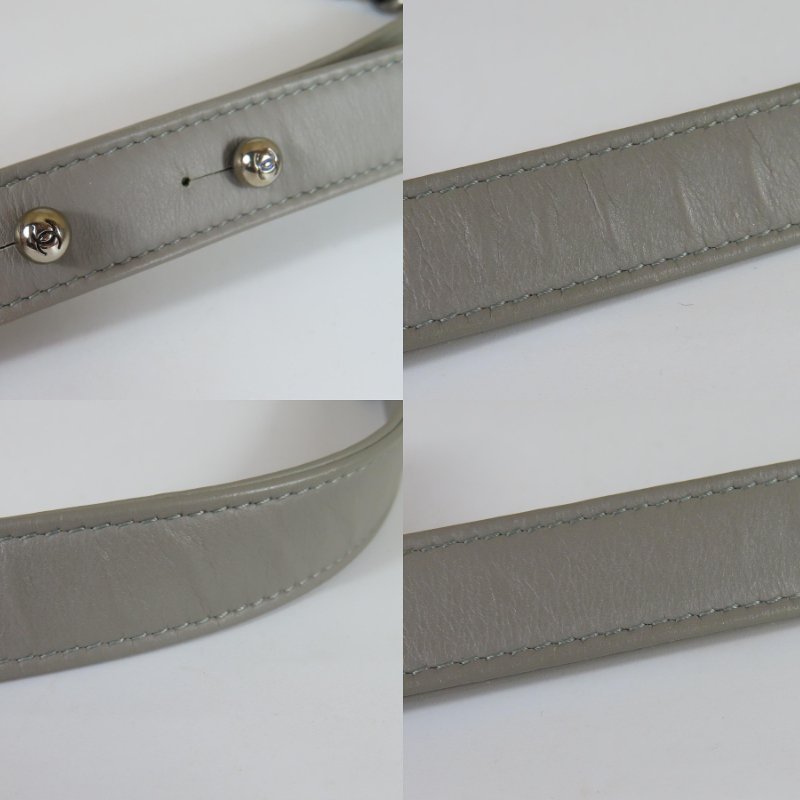 【巴黎站二手名牌專賣店】＊現貨＊CHANEL 香奈兒 真品＊灰色菱格羊皮金釦BOY 28 金鍊肩背斜背包-6