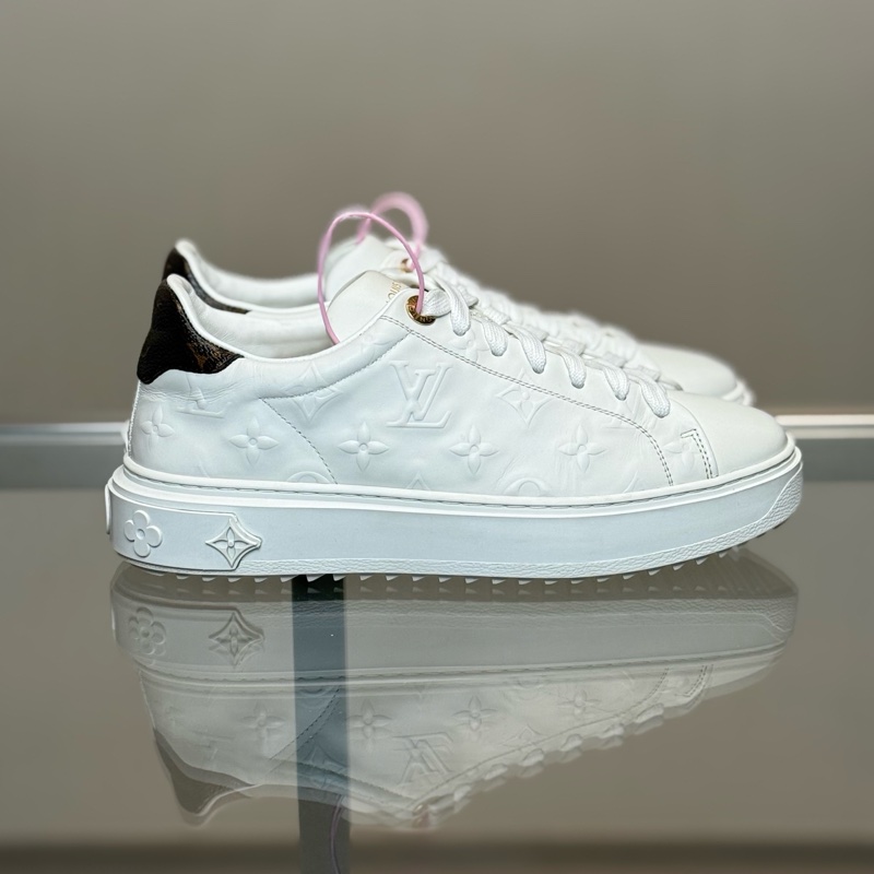 LOUIS VUITTON/路易威登Time Out 白色浮雕老花滿印 36.5碼 98 新-2