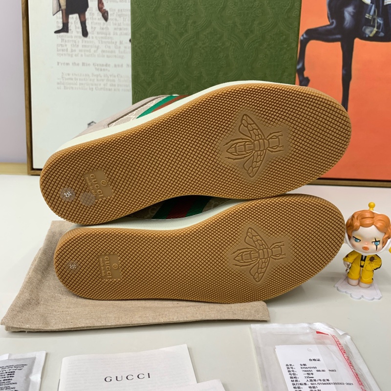 99 新 Gucci古馳 髒髒鞋 藕粉色飾水晶 運動休閒鞋 35碼-6