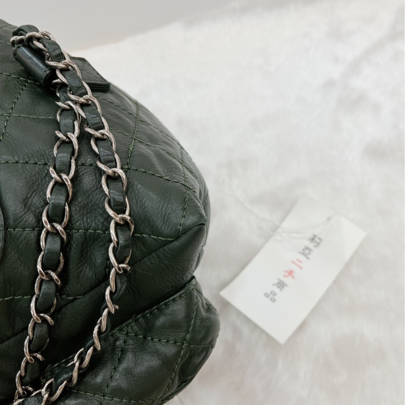 莉亞精品♡Chanel A65834 後背包 綠 二手-8