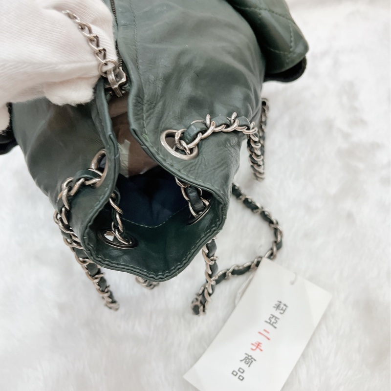 莉亞精品♡Chanel A65834 後背包 綠 二手-16