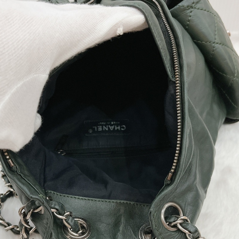 莉亞精品♡Chanel A65834 後背包 綠 二手-18