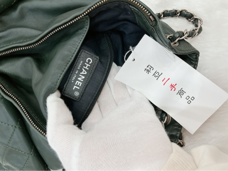 莉亞精品♡Chanel A65834 後背包 綠 二手-19