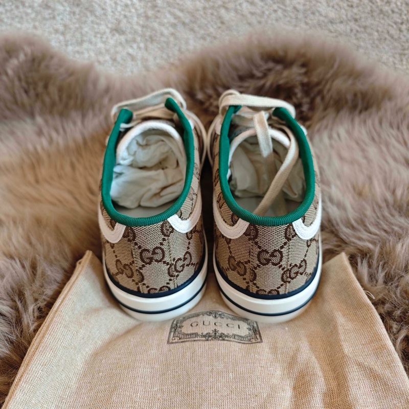 闲置新未使用Gucci古馳 Tennis1977 帆布 低幫 板鞋 男款 烏木色 尺碼：42-3