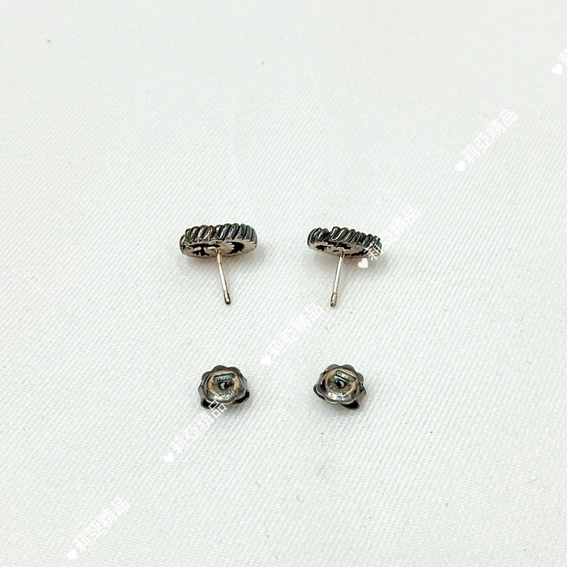 莉亞精品♡Gucci 耳針 麻花雙G 復古銀 二手-4