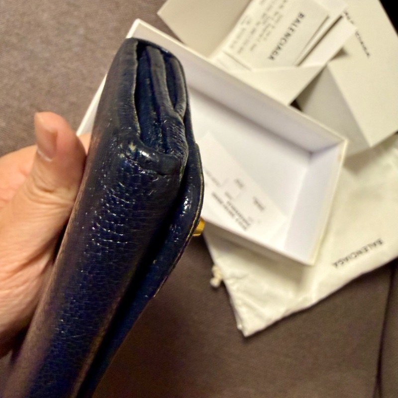 巴黎世家 機車 長夾 深藍色-18