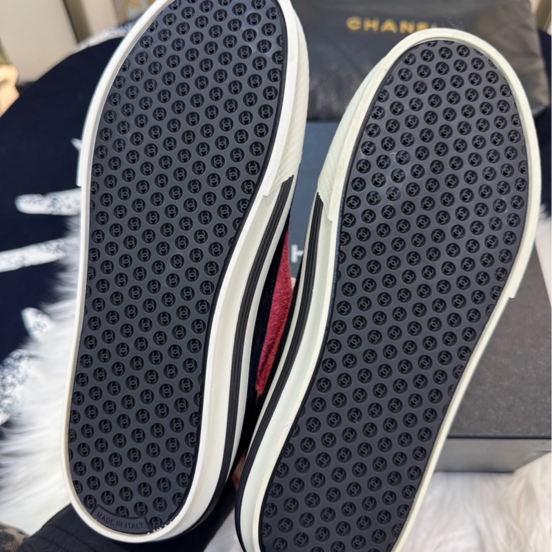 CHANEL香奈兒 麂皮紅色厚底板鞋 36.5碼 全新-5