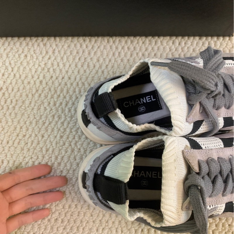 99新 香奈兒 chanel 低幫網布雙C休閒運動鞋 38碼-2