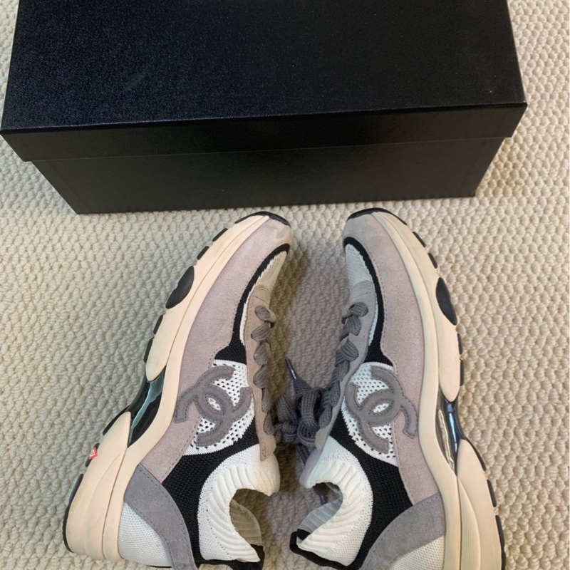 99新 香奈兒 chanel 低幫網布雙C休閒運動鞋 38碼-4