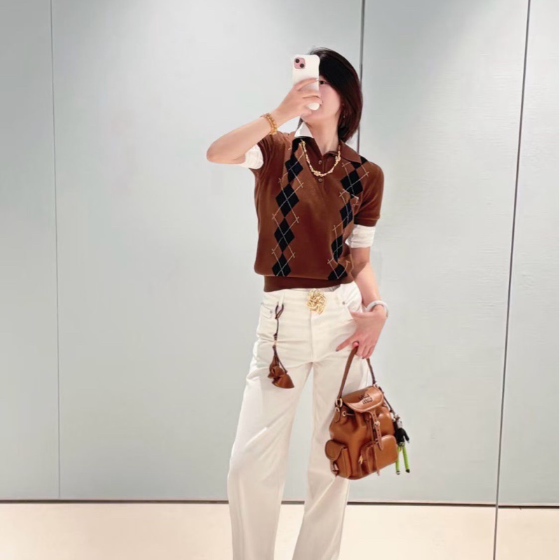 促銷品 Miu Miu 迷你皮革背囊 干邑色-2