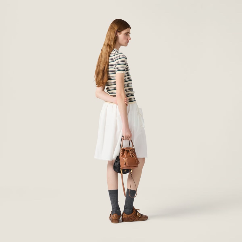 促銷品 Miu Miu 迷你皮革背囊 干邑色-4