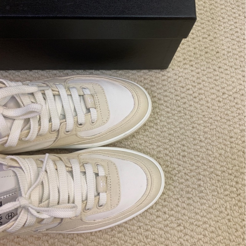 99新 39碼 Chanel香奈兒24c米白色板鞋-1