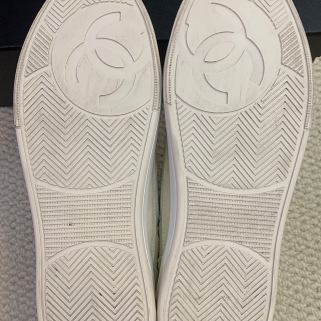 99新 39碼 Chanel香奈兒24c米白色板鞋-6