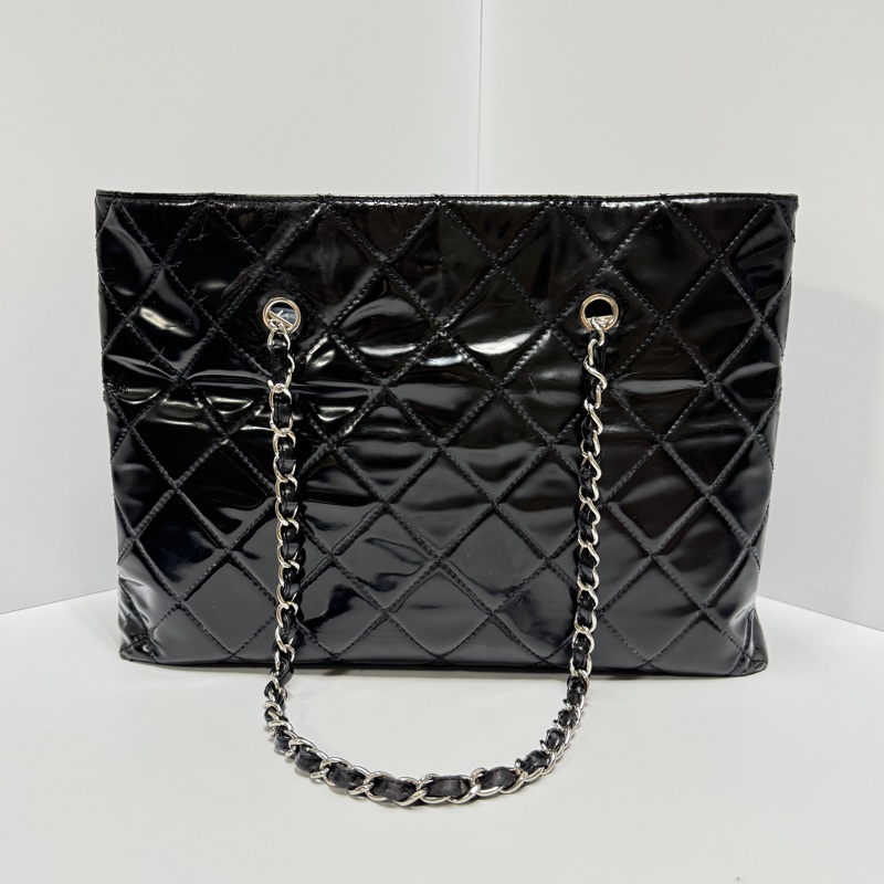 【激甜釋出⏰】 Chanel 香奈兒 黑銀菱格紋 托特包 專櫃26萬！-6