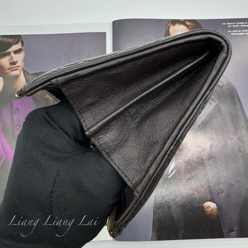 GUCCI 古馳 Guccissima GG小牛皮深咖啡色拉鍊長夾-11