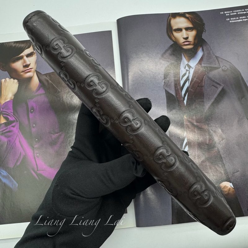 GUCCI 古馳 Guccissima GG小牛皮深咖啡色拉鍊長夾-18