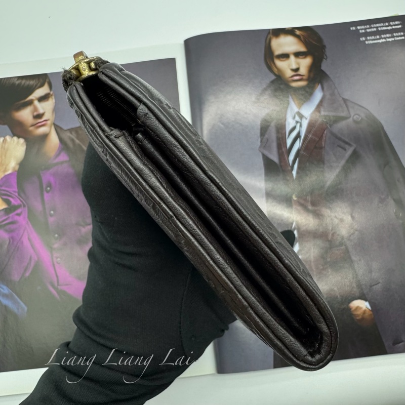 GUCCI 古馳 Guccissima GG小牛皮深咖啡色拉鍊長夾-19