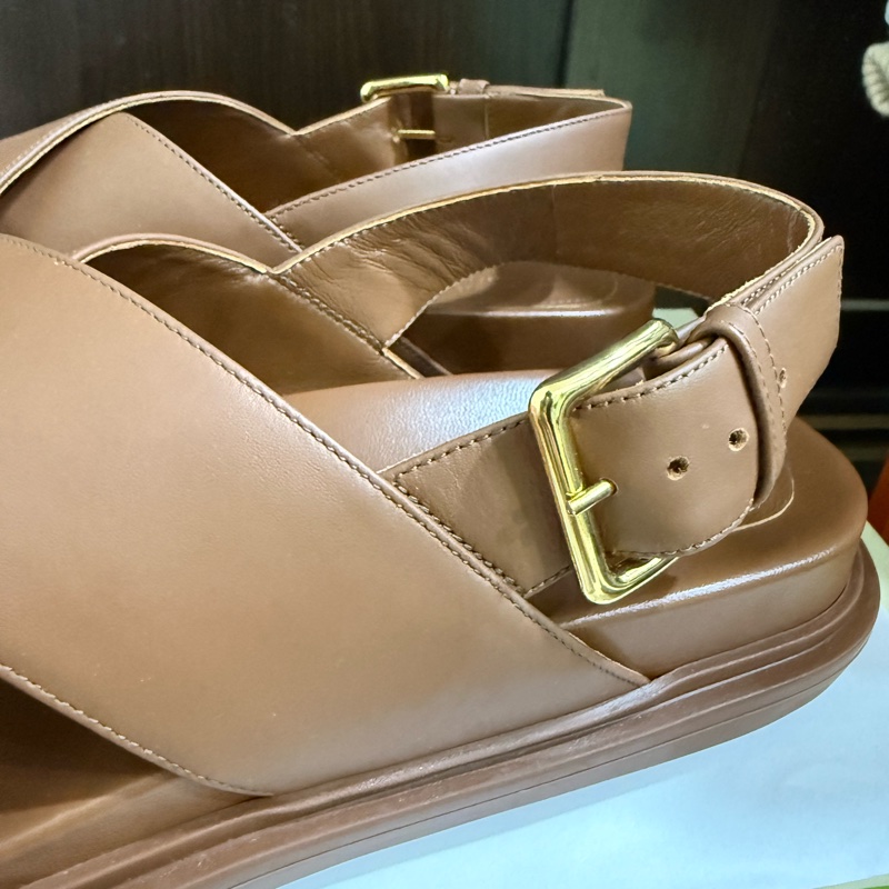 （二手）Marni logo embossed buckled sandals-2