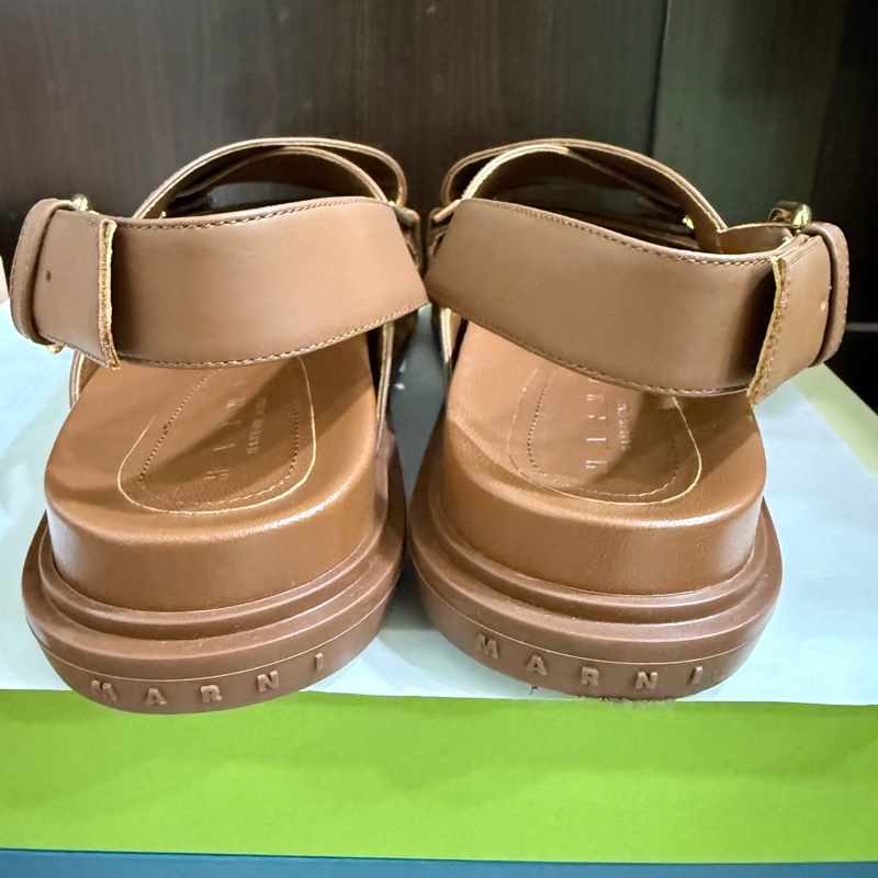 （二手）Marni logo embossed buckled sandals-6