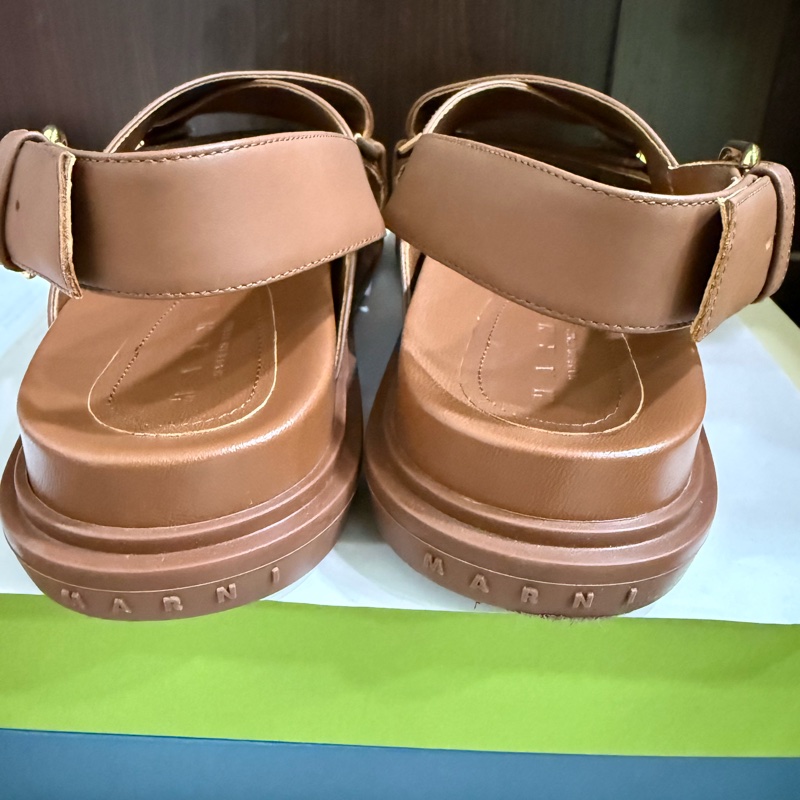 （二手）Marni logo embossed buckled sandals-8