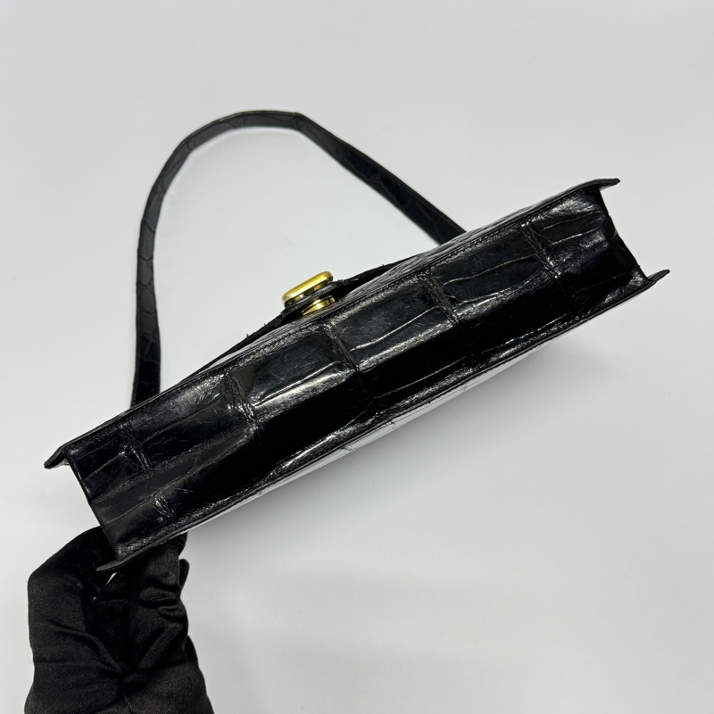 【極新🎁】 Dior 真鱷魚皮 黑金 肩背包+腋下包 專櫃20多萬！-10