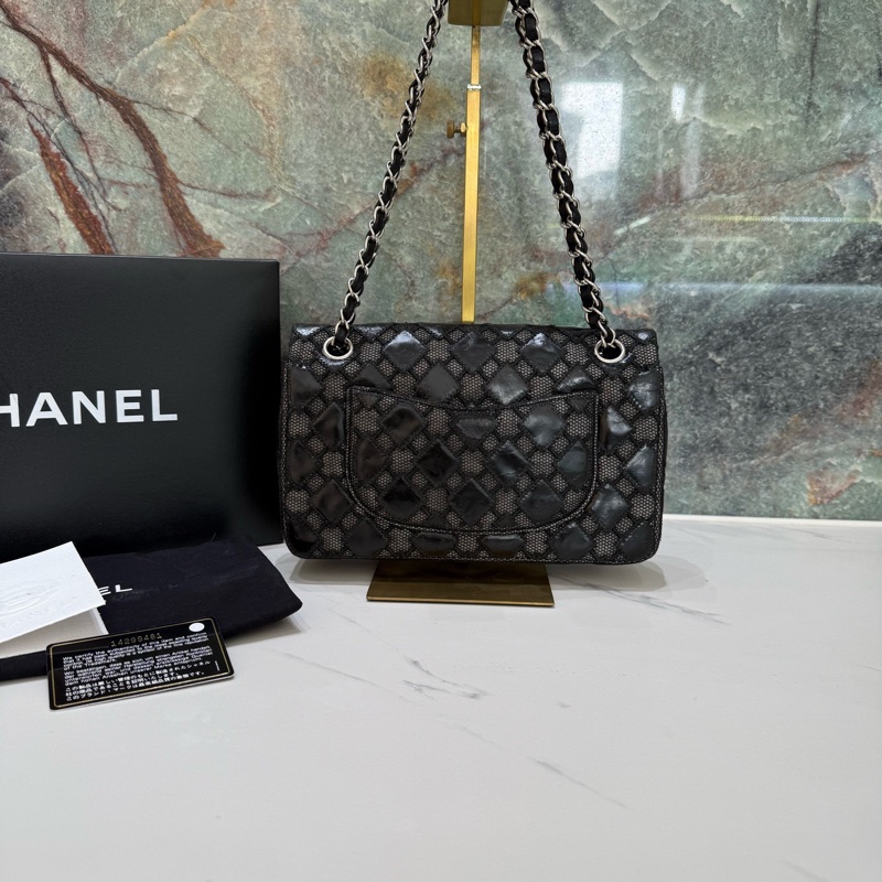 Chanel • Cf 25 稀有鏤空蕾絲拼皮 中號翻蓋包-3