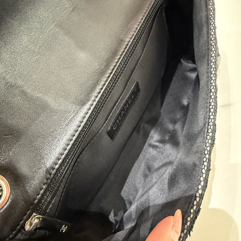 Chanel • Cf 25 稀有鏤空蕾絲拼皮 中號翻蓋包-5