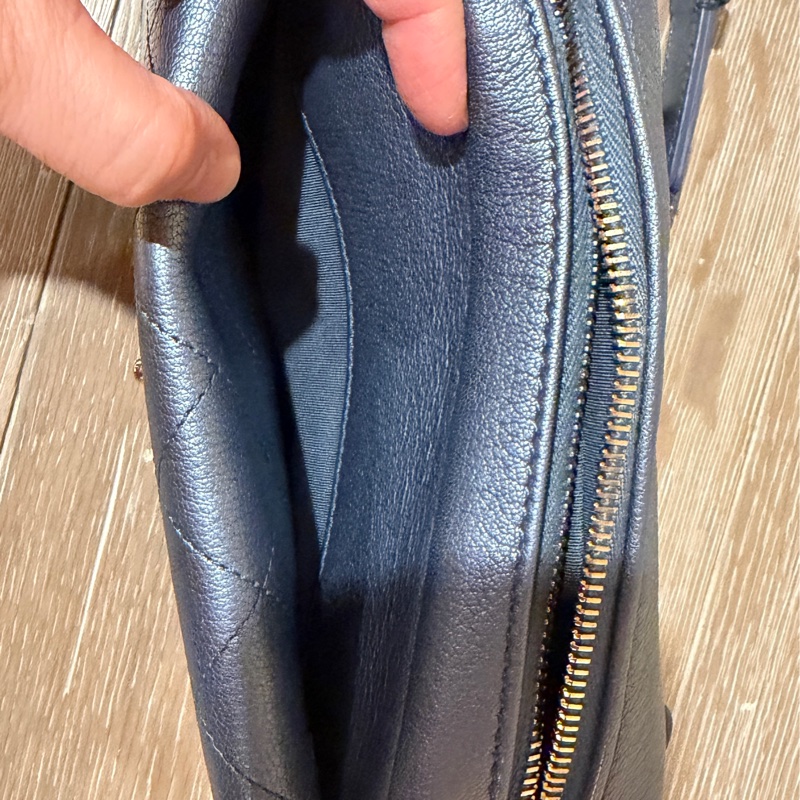 Chanel 腰包/相機包/胸包 珠光金屬藍-7