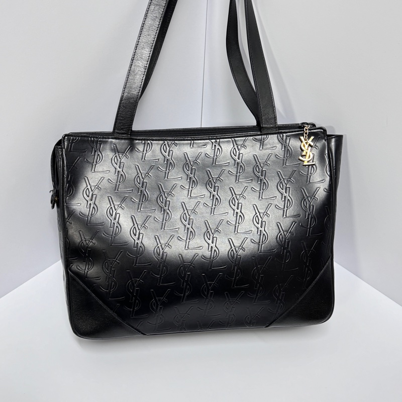 【極新🎁】 YSL 黑老花 全牛皮材質 肩背包 專櫃98000!-7