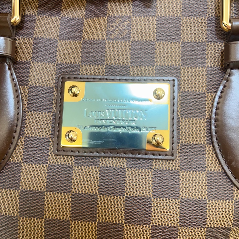 全新閒置❤LV 路易威登 hampstead棕棋盤格手提包，尺寸：35/28-5