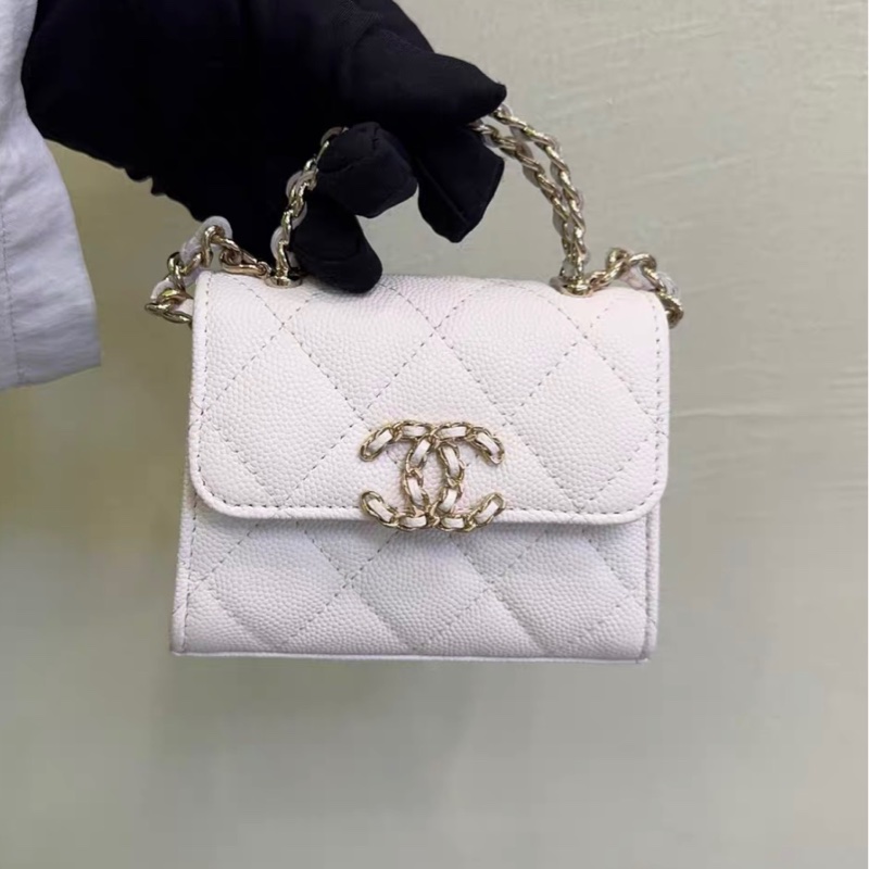 ✨全網最平 Chanel 23p kelly mini 白金 魚子醬牛皮 93新 晶片款-0