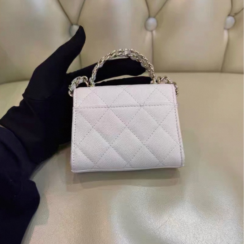 ✨全網最平 Chanel 23p kelly mini 白金 魚子醬牛皮 93新 晶片款-1
