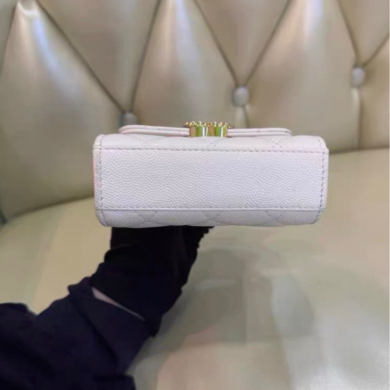 ✨全網最平 Chanel 23p kelly mini 白金 魚子醬牛皮 93新 晶片款-2