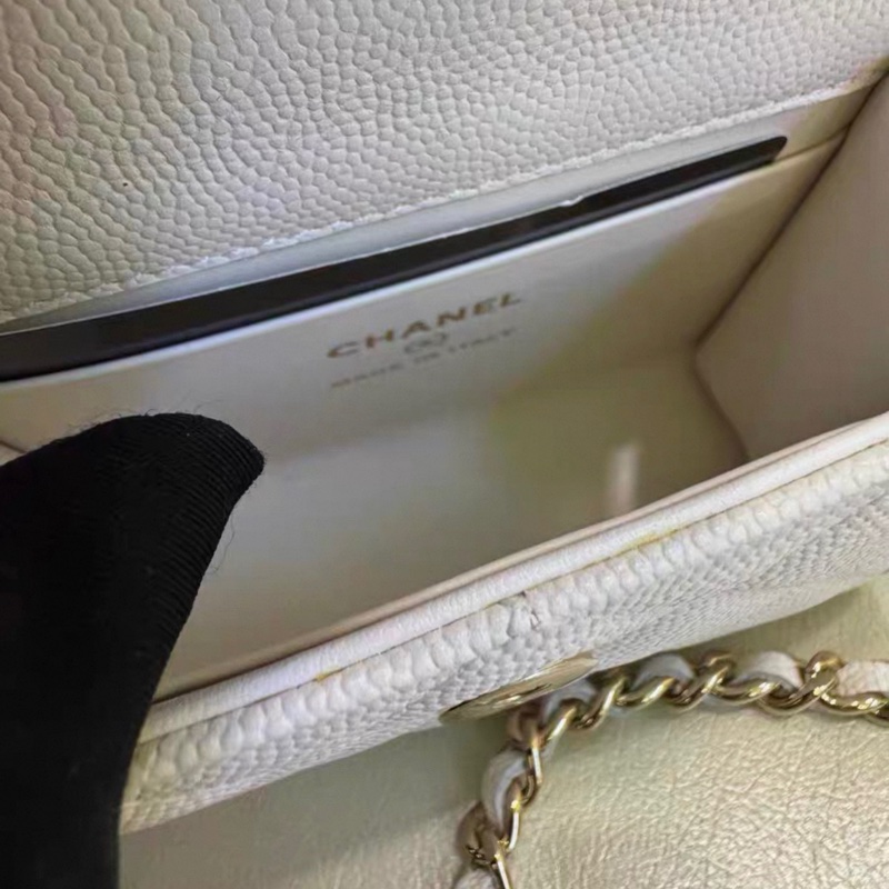 ✨全網最平 Chanel 23p kelly mini 白金 魚子醬牛皮 93新 晶片款-3