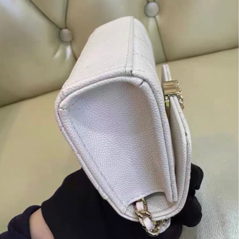 ✨全網最平 Chanel 23p kelly mini 白金 魚子醬牛皮 93新 晶片款-4