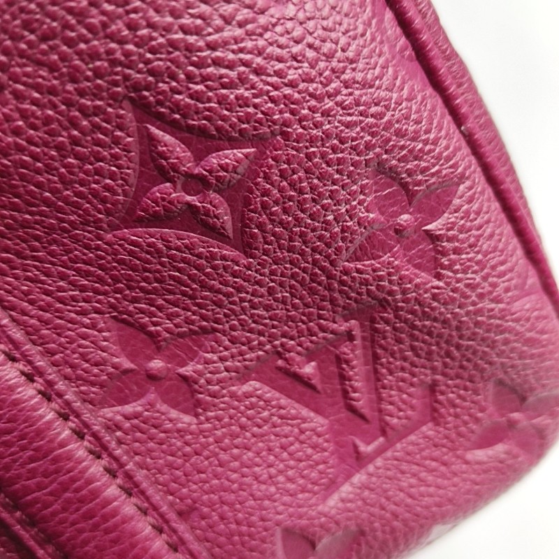 LV speedy25 紫紅色牛皮壓紋手提包肩背包-10