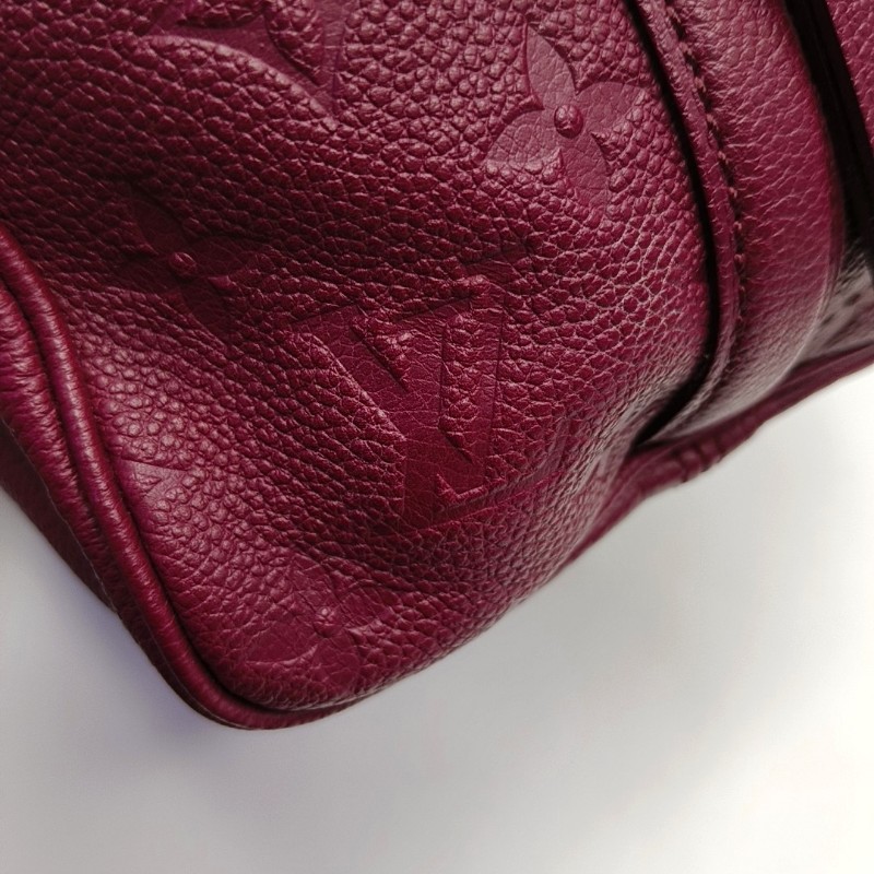 LV speedy25 紫紅色牛皮壓紋手提包肩背包-11