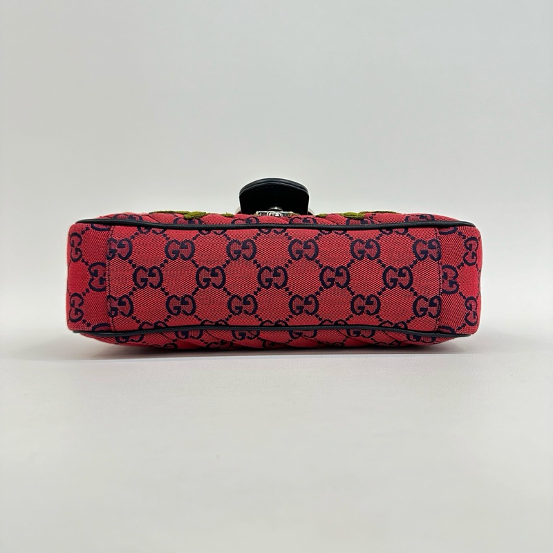 98新❤️Gucci/古馳紅色花朵刺繡馬蒙26-5