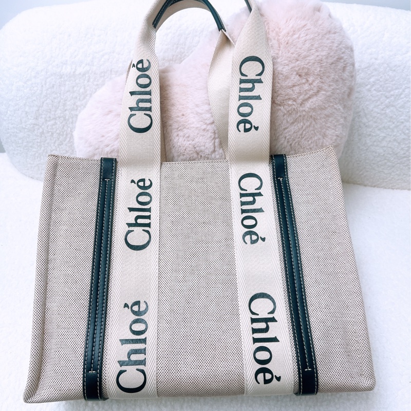 Chloe woody 中號帆布肩背包-5