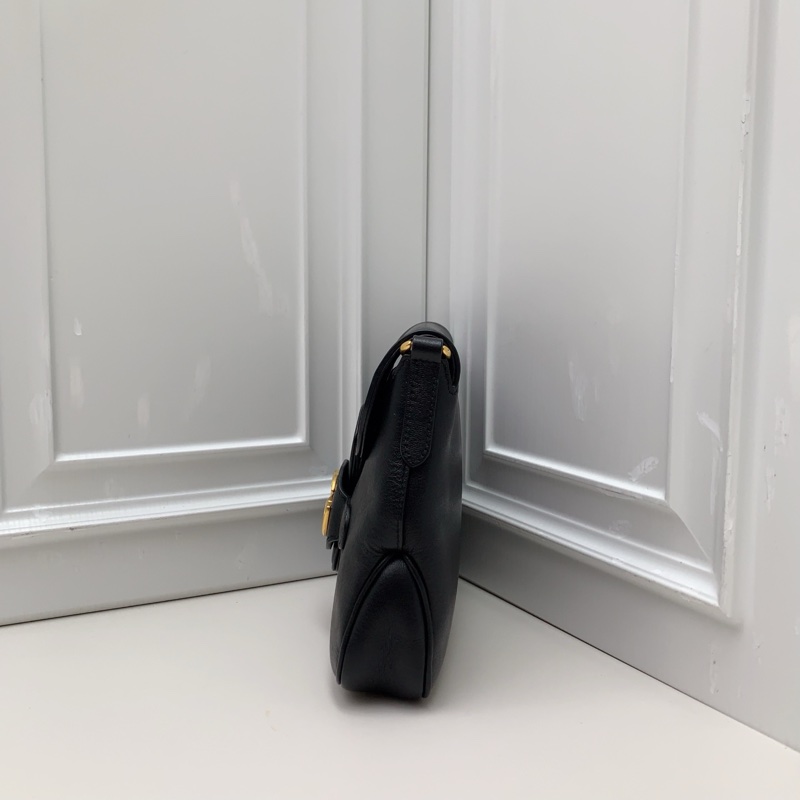 98新Gucci古馳 黑金全皮雙G扣簡約復古郵差包 調節試肩帶 萬能百搭 一年四季通用 低調大方顯氣-2