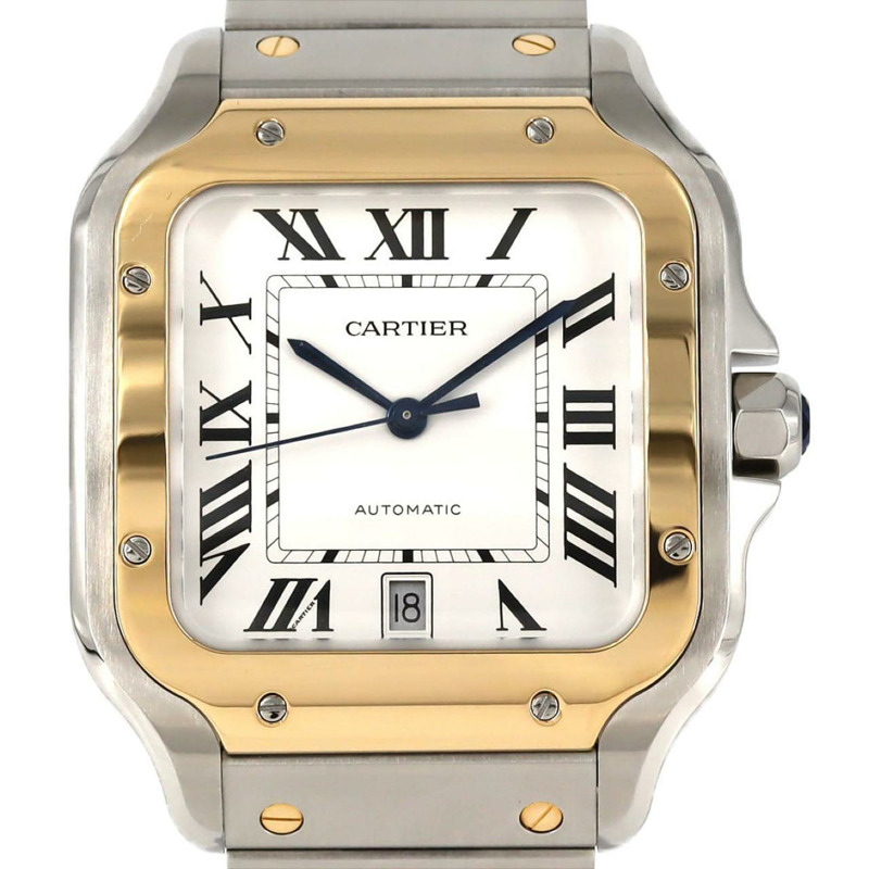 卡地亞 Santos de LM 雙色腕錶 W2SA0009 SSxYG 自動機械錶-0