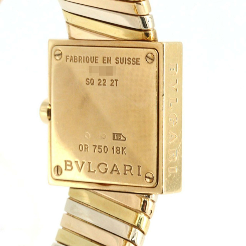 寶格麗 Quadrado YG SQ22 2T 石英腕錶-6