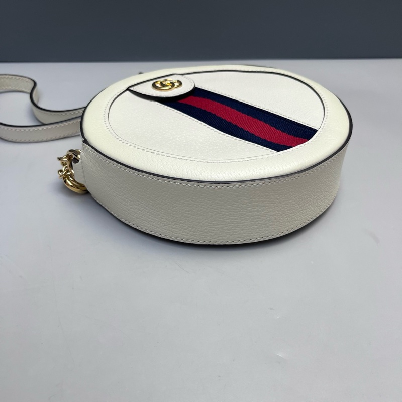 Gucci古馳 ophidia全皮圓餅鏈條包 98新 尺寸18*18*4-2