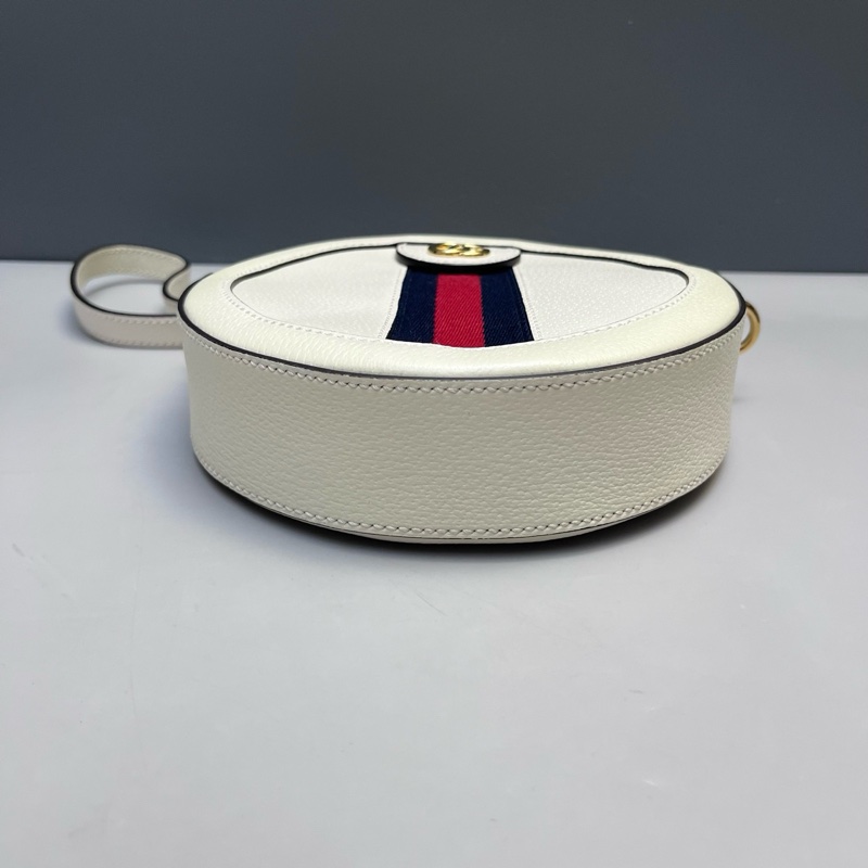 Gucci古馳 ophidia全皮圓餅鏈條包 98新 尺寸18*18*4-4