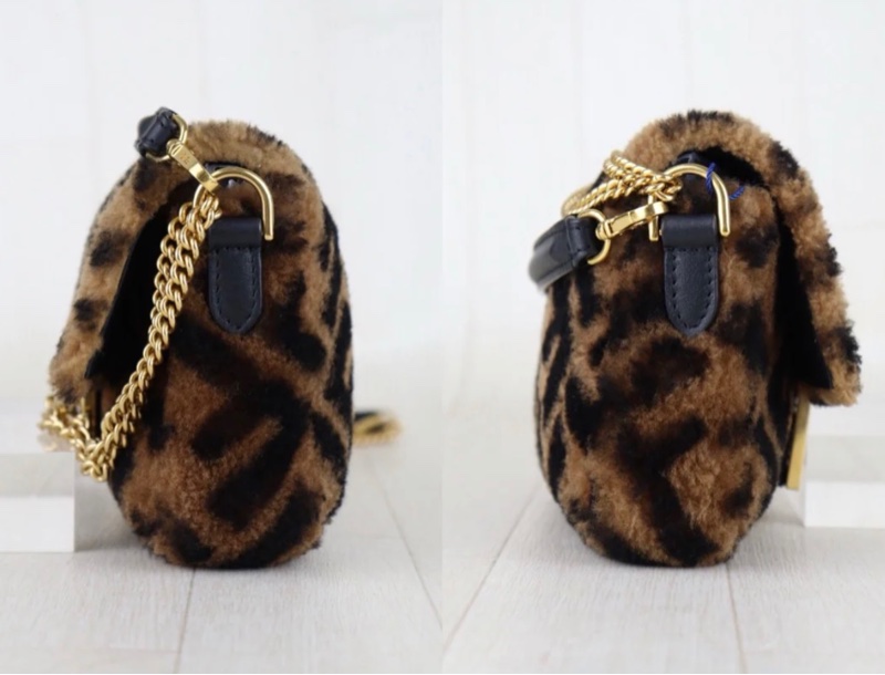 「JL精品代購」98新 Fendi Baguette 泰迪毛毛法棍包-3