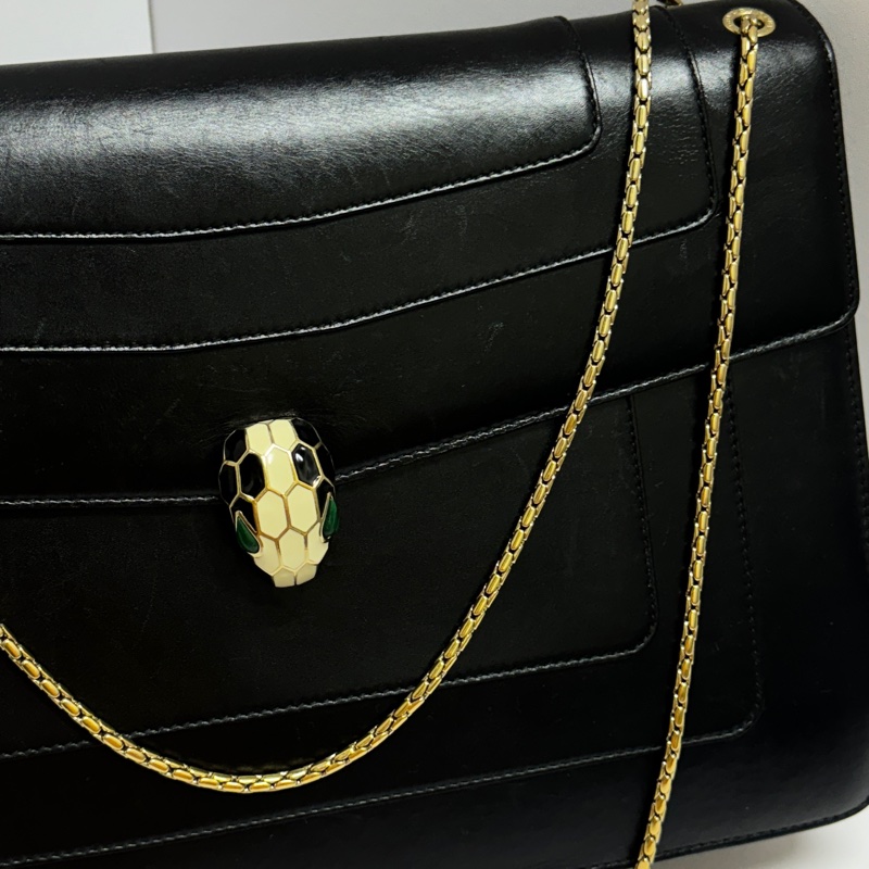 【超稀有美包💕】 BVLGARI 寶格麗 經典蛇頭 肩背+斜背包 專櫃15萬！-16